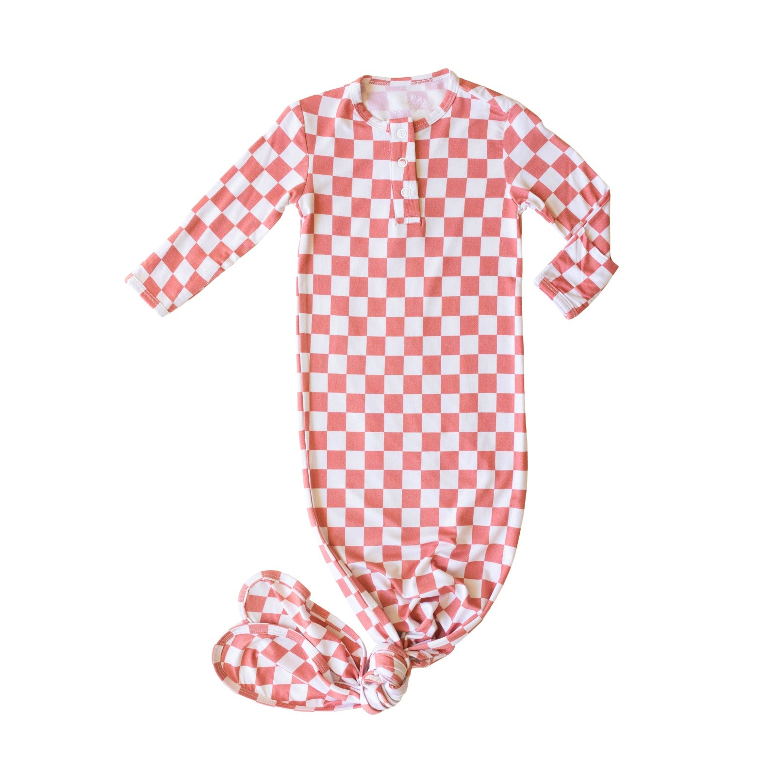 Pink Checker Knotted Gown