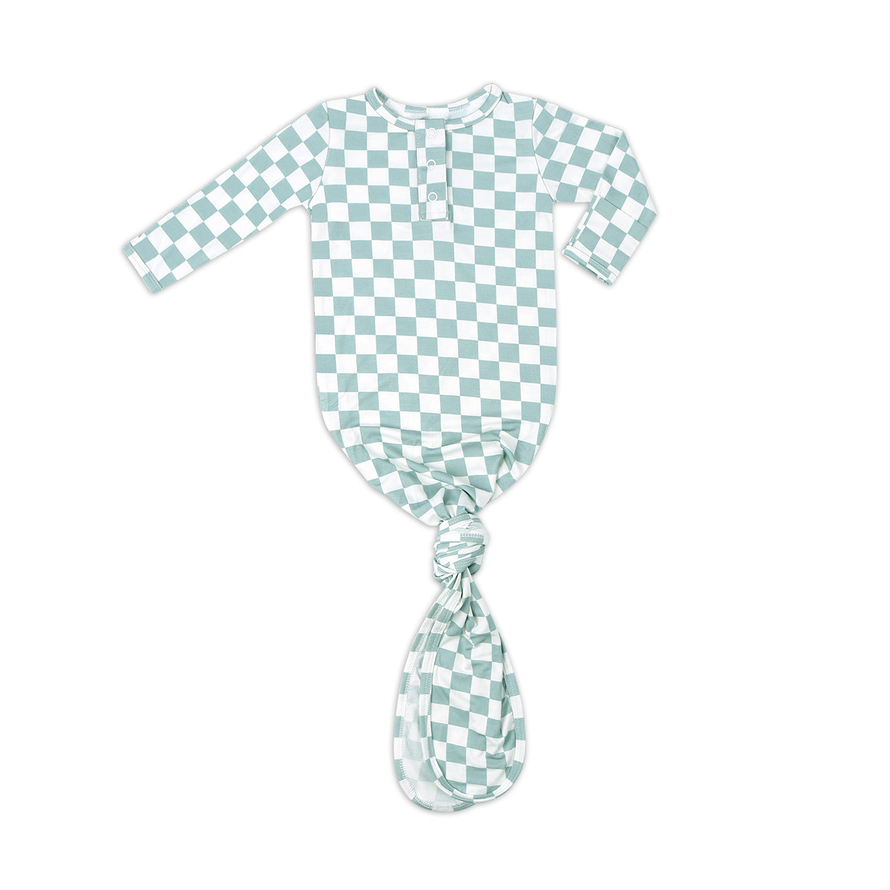 Blue Checker Knotted Gown