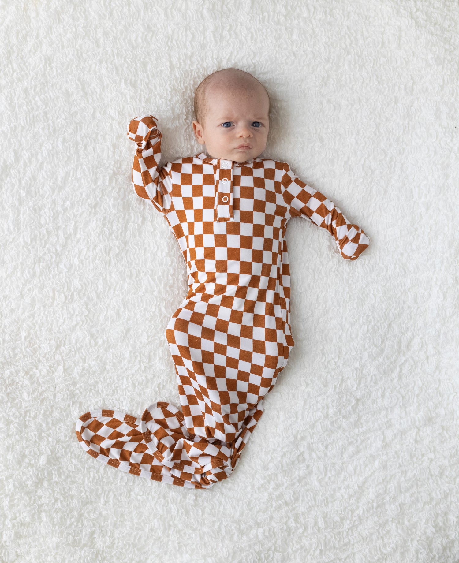 Cinnamon  Checker Knotted Gown